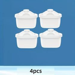 TEMU 4pcs Universal Replacement Water For Household Pitchers, Long-lasting Filtration, Improves Water Quality, Abs Material