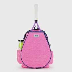 Ame & Lulu Little Love Tennis Kids' Backpack Tennis Bags Quilted Pink Tennis Balls
