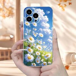 TEMU Spring Pattern Trendy Transparent Phone Case For Men And Women, Comfortable Grip For Iphone Models Including 16, 15, 14, 13, 12, 11, And Se. Perfect As Christmas Or New Year Gifts , Family, Or .