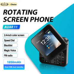 SERVO AUAR11 Side Sliding 2G Mobile Phone 2 SIM Standby Magic Voice Speed Dial FM Flashlight 2.4" Rotating Screen Cute Cellphone
