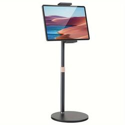 "TEMU Universal Tablet Mount- Adjustable Height, 360° Rotation, Metal Phone Holder For Desk, Compatible With Ipad Mini/iphone/ (4.7"-12.9") - , Sturdy Construction, And Space-saving"