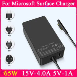 65W Surface Pro Laptop Charger for Microsoft Surface Pro 10, 9, 8, 7+, 7, 6, 5, 4, 3, X, Windows Surface Laptop 6, 5, 4, 3, 2, 1