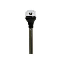 Attwood Marine LightArmor Plug-In All-Around Light w/ Black Horizontal Composite Base /Adapter 20in Aluminum Pole 5550-PA20-7