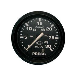 Faria Beede Instruments Euro Black 2" Water Pressure Gauge Kit - 30 PSI 12810
