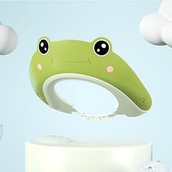 TEMU 1pc Adjustable Frog-shaped Cap - Waterproof, Soft Pp Material, Large , Ideal For Washing Hair In The Bathtub, Fun Accessory| Design|soft Texture