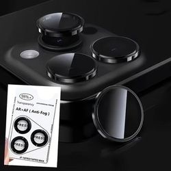 TEMU 2pcs Luxury Original +af Titanium Alloy Camera Lens Protector For Iphone 16 15 14 Pro Tempered Glass Lens Film With Locator Removable Protective Glass Lens Cap