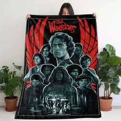 TEMU 1pc Warriors Themed Flannel Fleece Throw Blanket, Soft Comfortable Contemporary Style, Multipurpose Nap And Small Blanket, Ideal Birthday Gift