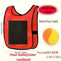 TEMU 5pcs Colorful Family Sports Catch Game Set - Durable Nylon, Includes Multicolor Balls, Beach Group Games With Adjustable Strap Vest, 1 Vest And 4 Sticky Balls
