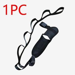 TEMU 1pc Yoga Leg And Foot Stretching Band For Pilates, Rehabilitation, And Flexibility Training - Adjustable Polyester Strap With Handle, Blue/black, Targets Ankle, Knee, Hip, And Core Muscles