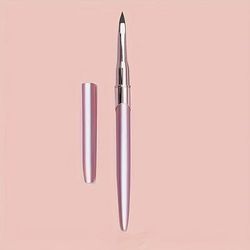 TEMU 1pc 3d Nail Art Brush, Pink Metallic Gel Sculpting Pen With , Non-slip Handle, Nail Art Tool Accessory, No Fragrance, Nail Art Supplie