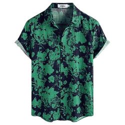 Retrò Vintage Boho Anni '70 Camicia Camicie hawaiane Hippie Floreale Costume Per uomo Halloween Carnevale Festival Musicale Vacanza al Mare Festa a tema retrò Adulti Camicia