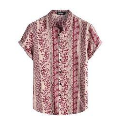 Retrò Vintage Boho Anni '70 Camicia Camicie hawaiane Hippie Floreale Costume Per uomo Halloween Carnevale Festival Musicale Vacanza al Mare Festa a tema retrò Adulti Camicia