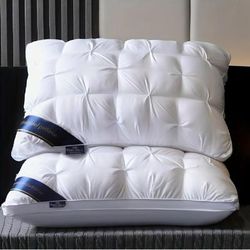 TEMU Pack Of 2 Upgraded Thickened 5- – Non-collapsing High Core For Deep Sleep & Neck Support, Hypoallergenic Polyester Cover, Home,bedroom