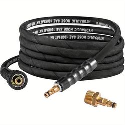 TEMU 5m High Pressure Hose, Pressure Washer Hose Accessories For Karcher Pressure Washer K3 K4 K5 K7 - Click To M22-14mm Thread (5m+ Adapter)
