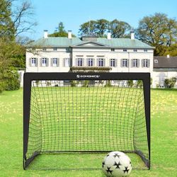 TEMU Set Of 2 Kids Football Goal Foldable Football Net Up Garden Classes Fiberglass Frame Oxford Polyester