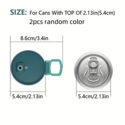 TEMU 2pcs Soda Can Lid With Straw Reusable For Soda, Beverage, Juice, Soda Can Lids