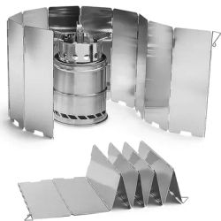 Ultralight Outdoor 9/10 Plates Foldable Wind Shield Camping Stoves Windshield Foldable Gas Cookers Wind Deflectors Stove