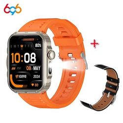 Orologio intelligente HDT11Ultra da 2,02 con schermo touch screen completo, chiamata Bluetooth, smartwatch sportivo con torcia, contapassi, modalità multi-sport, push dei messaggi, compatibile con Android e iOS.