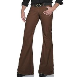 Retrò Vintage Anni '70 Fantastico Pantaloni a zampa d'elefante Pantaloni a zampa Hippie Disco A vita medio-alta Tinta unica Costume Per uomo Halloween Carnevale Festival Musicale Festa a tema retrò