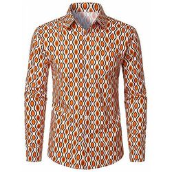 Retrò Vintage Anni '70 Camicia Disco Geometrico Psichedelico Costume Per uomo Halloween Carnevale Festival Musicale Parata dell'Orgoglio Mese dell'orgoglio Adulti Camicia