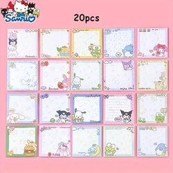 TEMU 20 Packs Cute Cartoon Sticky Notes - For Kuromi, For Hello Kitty, For Cinnamoroll Designs, Diary & For Use, Pink & Blue Themed, Office Supplies | Design | Durable Plastic, Notebook