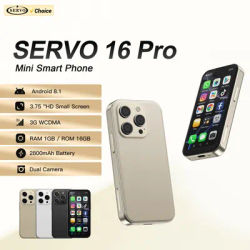SERVO 16PRO 3G Mini Smartphone Android System 16GB ROM Play Store WhatsAPP WiFi Hotspot GPS 2 SIM 3.75" Tiny Smart Phone 2800mAh