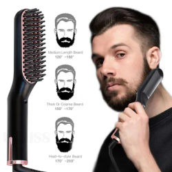 Men's Electric Beard Straightener Negative Ion Hair Straightening Brush Hair Straightener Wet & Dry Quick Styler