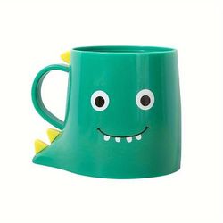 TEMU 1pc Cartoon Dinosaur Pattern Cup, Cute Toothbrush Cup, Plastic Cup With Handle, Bathroom For Home, Bathroom Accessories