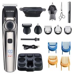 TEMU Professional Kit – Cordless Hair Clipper & Beard Trimmer, Waterproof Detail, Nose & Ear Trimmer Set | Ideal Father's Day Gift, Best Gift For Him, Groomer From Barberboss