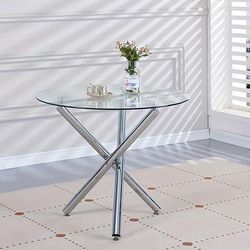 TEMU Round Glass Dining Table