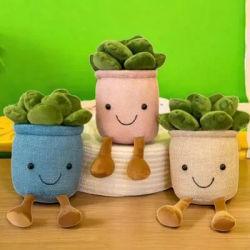 Tulip Succulent Plants Plush Stuffed Toys Soft Home Decor Doll Creative Potted Flowers Pillow for Kids Birthday Gift