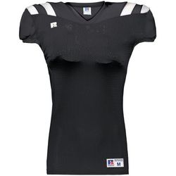 Russell Athletic R0100M Canton Football Jersey T-Shirt in Stealth/White size Medium | Polyester/Spandex Blend