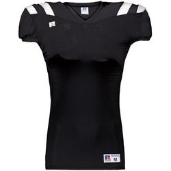 Russell Athletic R0100M Canton Football Jersey T-Shirt in Black/White size XL | Polyester/Spandex Blend