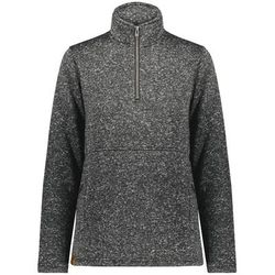 Holloway 223740 Women's Alpine Sweater Fleece 1/4 Zip Pullover in Black Heather size Medium | Polyester