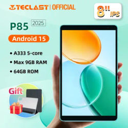 Teclast P85 2025 Android 15 Tablet 8“ IPS 9GB(3GB+6GB Expansion) RAM 64GB ROM A333 5-core Wi-Fi 6 Type-C Metal Body 5000mAh