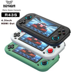 R43S Retro Handheld Video Game Console Linux System 4.3Inch Screen HDMI Out Portable Pocket Video Player 64/128GB Games Boy Gift