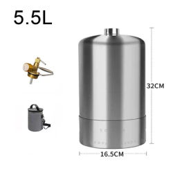 3.0/4.0L/5.5L Empty Gas Bottle Kits Outdoor Camping Stainless Steel Empty Refillable Propane Tank Recyclable Fuel Bottle