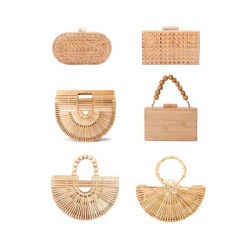 2025 Borsa da tessitura in bambù rattan Borsa da sera Pochette da festa di nozze Borse estive in vimini Borsa da donna di alta qualità firmata