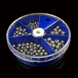 TEMU Weight Sinkers, 5 Sizes Lead Weights, Round Split Shot Sinkers, Detachable Fishing Weight Sinkers