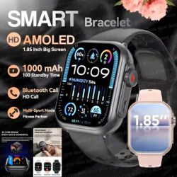 Nouveau 1000mAh longue durée de vie de la batterie SmartWatch pour hommes femmes Fitness sport Bluetooth appel étanche 1.85 pouces pleine touche montre intelligente