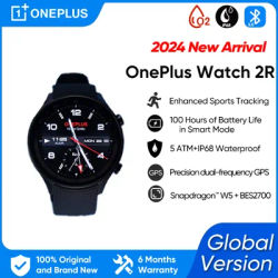 2024 Smartwatch OnePlus Watch 2R 1.43'' AMOLED Screen Snapdragon W5 Gen 1+​BES2700 100H Battery Life WiFi Wear OS by Google GPS