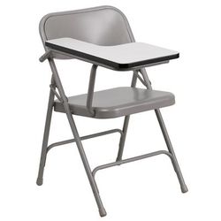 MoTak M029 Folding Chair w/ Right Handed Tablet Arm - Beige Powder Coated Steel, Black