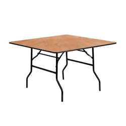 MoTak M175 48" x 30 1/8"H Square Banquet Table w/ Plywood Top - Folding, Black