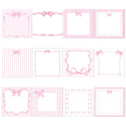 240 Pages Pink Bow Tie Memo Pads Set Refrigerator Sticky Notes Stationery Label Notepad Bowknot Self-Adhesive Memo Book Supplies