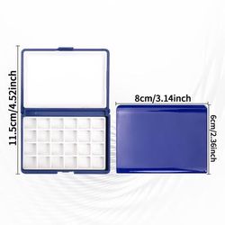 TEMU 24-well Durable Plastic Artist's Empty Travel Palette - Ideal For Watercolor & Acrylics, Compact Paint Tray With Transparent Lid, Hangable Design For Artists, Palette For Paintin