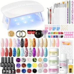 TEMU Coscelia Polish Nail Gel Set Acrylic White Nude Acrylic Nail Art Construction Manicure Diy Gel Nail Polish Set