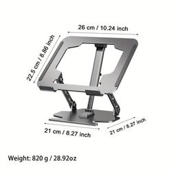 "TEMU Laptop Stand, Adjustable Laptop Stand For Desk, Computer Stand With Support, Compatible With Laptop 10-16", Adjutable Height -angle, Foldable Laptop Mount, Stable Metal Holder Support, Grey"