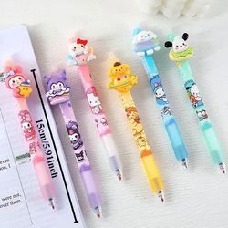 TEMU [6 Erasable Gel Pens, Smooth Writing] 6pcs Erasable Gel Pens, Cute Hello Kitty & Designs, Smooth Writing, Ideal For Stationery Enthusiasts