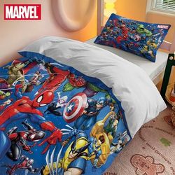 TEMU 3pcs Bedding Set Featuring Superhero Cartoons, Consisting Of 1 Duvet Cover And 2 Pillowcases With A Soft Zipper Closure. An Ideal Gift For , Suitable For Home Decor In All And In Multiple Sizes.
