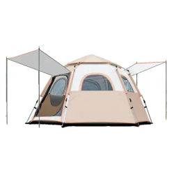 8-person tent outdoor camping beach portable folding fully automatic quick-opening hexagonal tent camping rainproof
